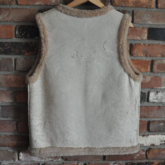 Vintage Handmade Shearling Sheepskin Leather Wool Western Vest Australia M - Picture 5 of 8